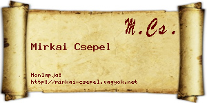 Mirkai Csepel névjegykártya